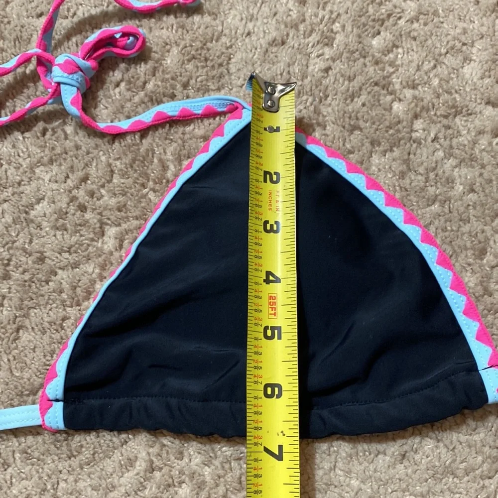 Shein Black Pink Rimmed String Bikini M